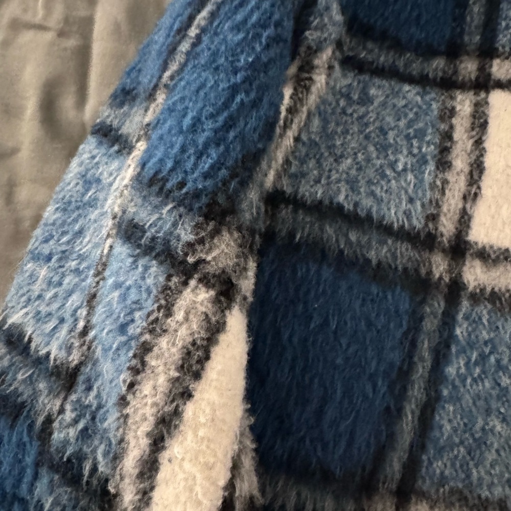 Zara Kids Blue and White Plaid Jean Jacket - Picture 10 of 11
